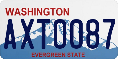 WA license plate AXT0087