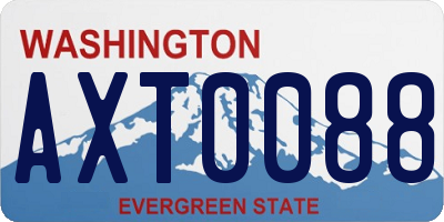 WA license plate AXT0088
