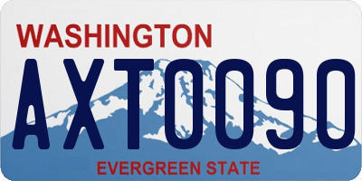 WA license plate AXT0090