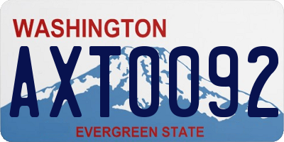 WA license plate AXT0092