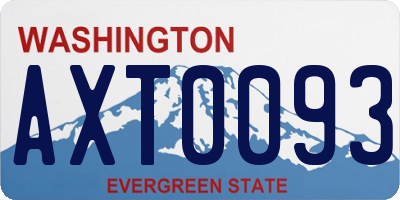 WA license plate AXT0093