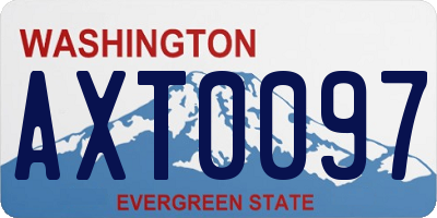 WA license plate AXT0097
