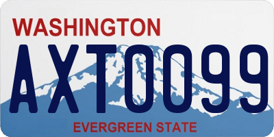 WA license plate AXT0099