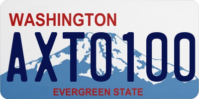 WA license plate AXT0100