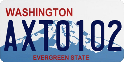WA license plate AXT0102