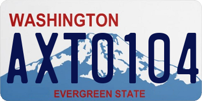 WA license plate AXT0104