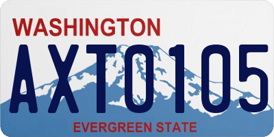 WA license plate AXT0105