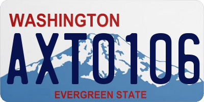 WA license plate AXT0106