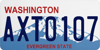 WA license plate AXT0107