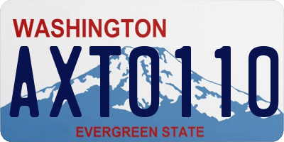 WA license plate AXT0110