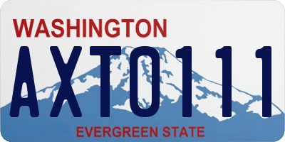 WA license plate AXT0111