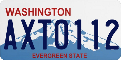 WA license plate AXT0112