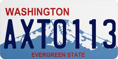 WA license plate AXT0113