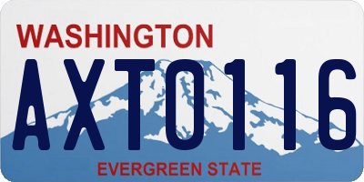 WA license plate AXT0116