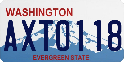 WA license plate AXT0118
