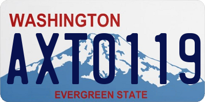 WA license plate AXT0119