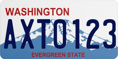 WA license plate AXT0123