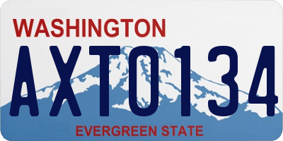 WA license plate AXT0134