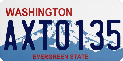 WA license plate AXT0135
