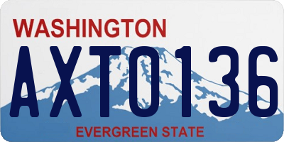 WA license plate AXT0136