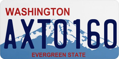WA license plate AXT0160