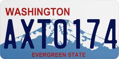 WA license plate AXT0174