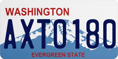 WA license plate AXT0180