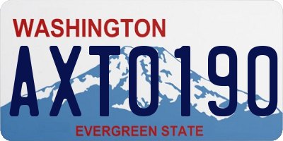 WA license plate AXT0190