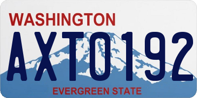 WA license plate AXT0192