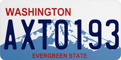 WA license plate AXT0193