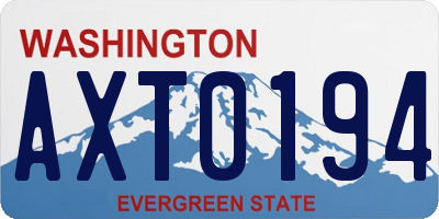 WA license plate AXT0194