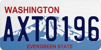 WA license plate AXT0196