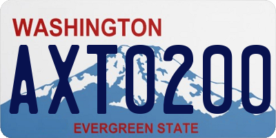 WA license plate AXT0200