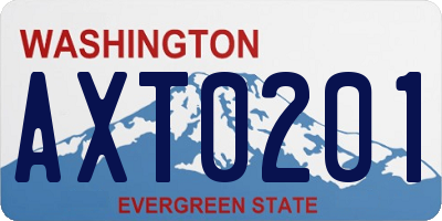 WA license plate AXT0201