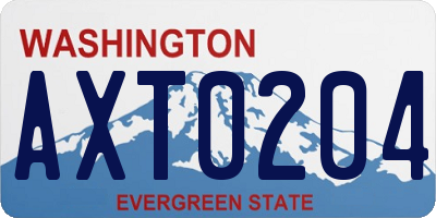 WA license plate AXT0204