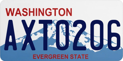 WA license plate AXT0206