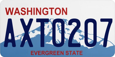 WA license plate AXT0207