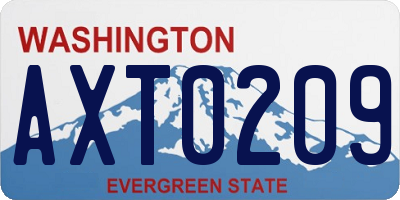 WA license plate AXT0209
