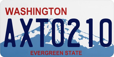 WA license plate AXT0210