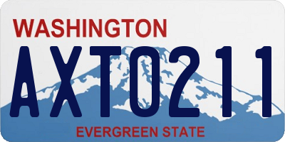 WA license plate AXT0211