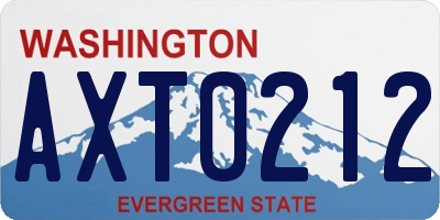 WA license plate AXT0212