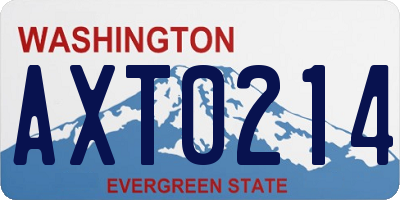 WA license plate AXT0214