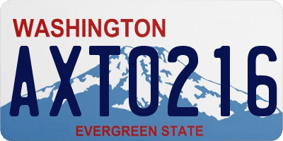 WA license plate AXT0216