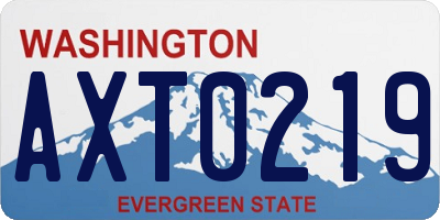 WA license plate AXT0219