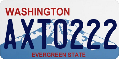 WA license plate AXT0222