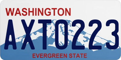 WA license plate AXT0223