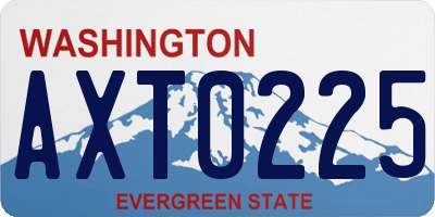 WA license plate AXT0225