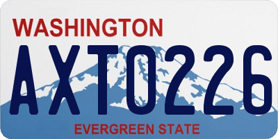 WA license plate AXT0226