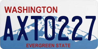 WA license plate AXT0227
