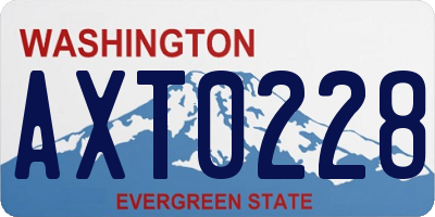 WA license plate AXT0228